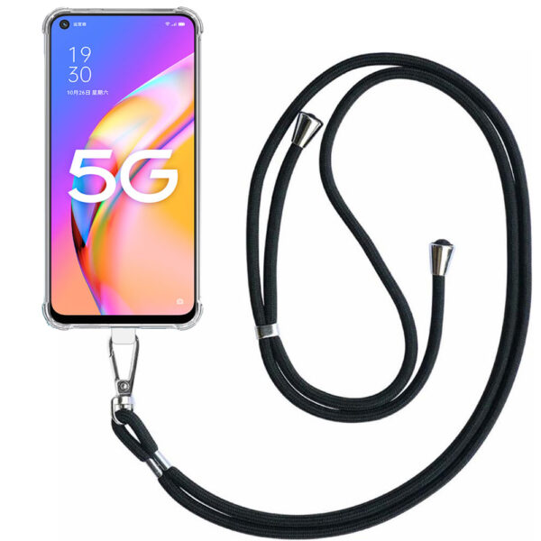 Oppo A93 5G transparant hoesje met afneembaar koord en stootrand 1