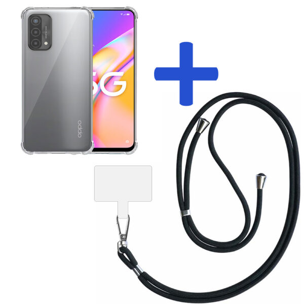 Oppo A93 5G transparant hoesje met afneembaar koord en stootrand 2