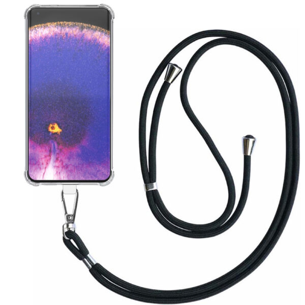 Oppo Find X5 transparant hoesje met afneembaar koord en stootrand 1
