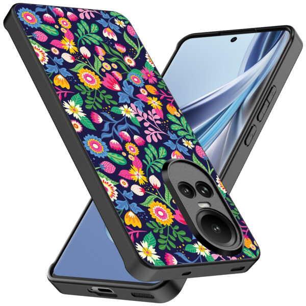 Oppo Reno 10 - 10 Pro telefoonhoesje met bloemen opdruk (2)