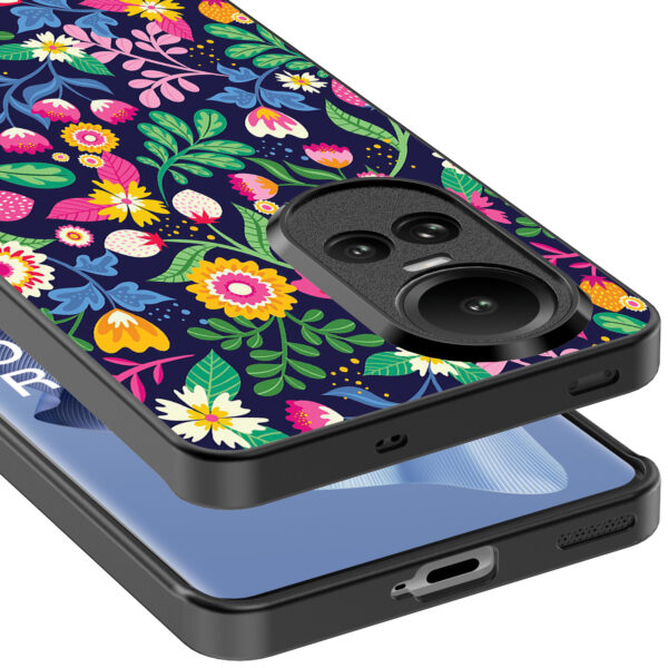 Oppo Reno 10 - 10 Pro telefoonhoesje met bloemen opdruk (5)