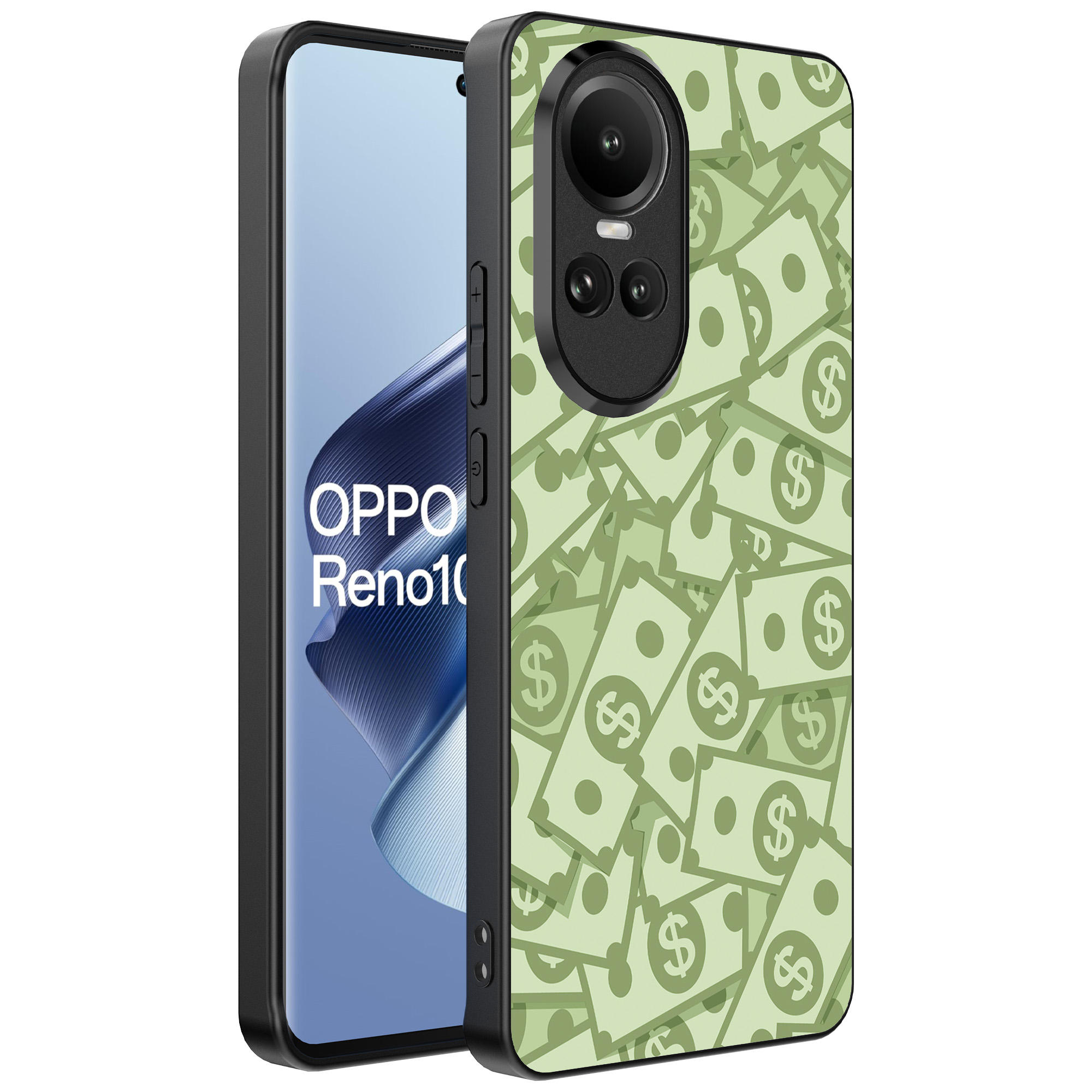 Oppo Reno 10 - 10 Pro telefoonhoesje met geld opdruk (1)