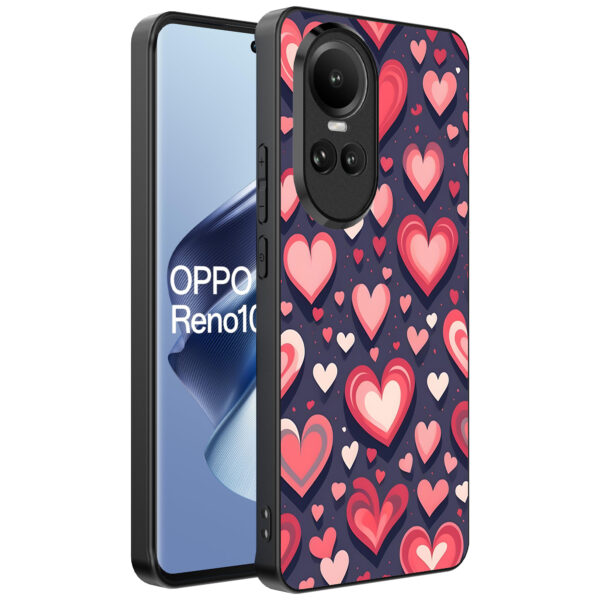 Oppo Reno 10 - 10 Pro telefoonhoesje met hartjesopdruk groot (1)