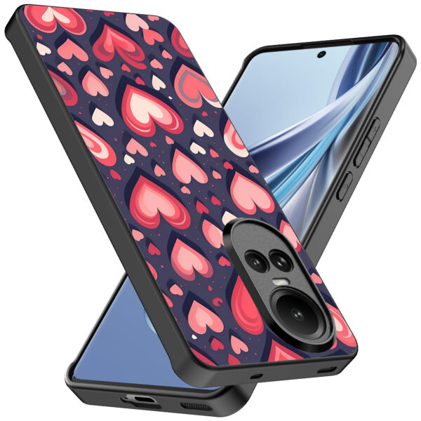 Oppo Reno 10 - 10 Pro telefoonhoesje met hartjesopdruk groot (2)