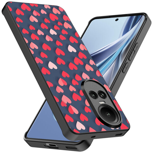 Oppo Reno 10 - 10 Pro telefoonhoesje met hartjesopdruk klein (2)