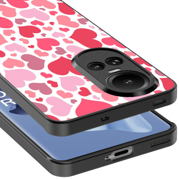 Oppo Reno 10 - 10 Pro telefoonhoesje met hartjesopdruk transparant (5)