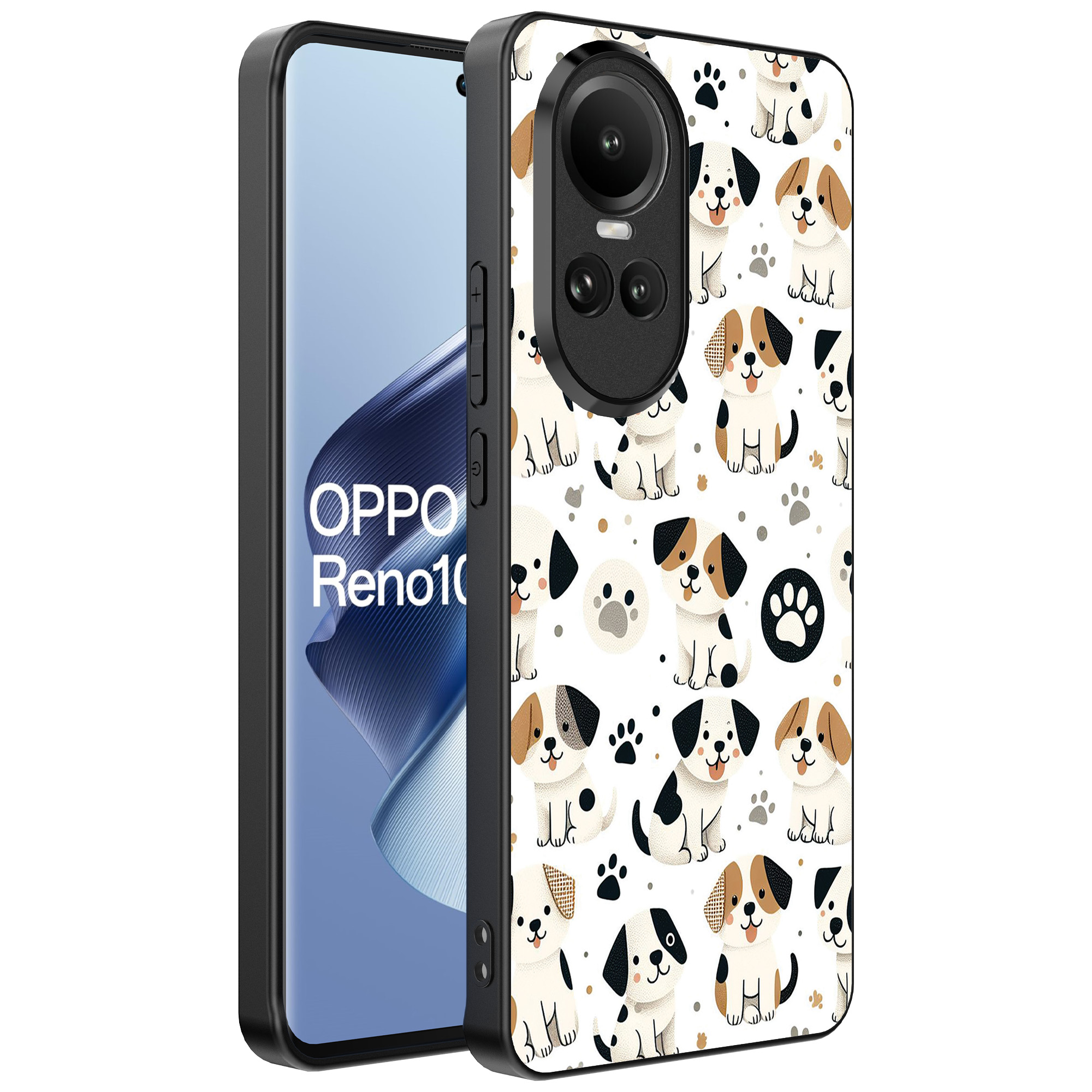 Oppo Reno 10 - 10 Pro telefoonhoesje met honden opdruk (1)