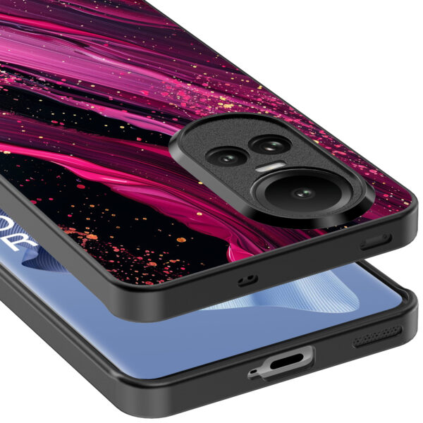 Oppo Reno 10 - 10 Pro telefoonhoesje met roze paars marmer opdruk (5)