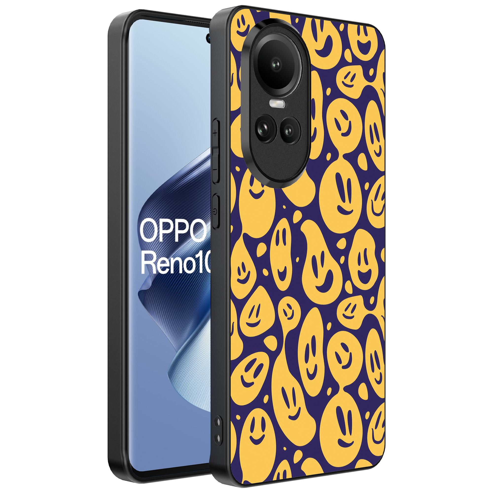 Oppo Reno 10 - 10 Pro telefoonhoesje met smiley opdruk (1)