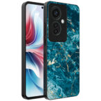 Oppo Reno 11 F telefoonhoesje met blauw marmer opdruk (1)