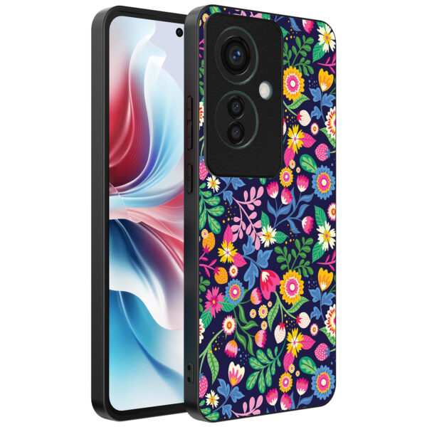 Oppo Reno 11 F telefoonhoesje met bloemen opdruk (1)