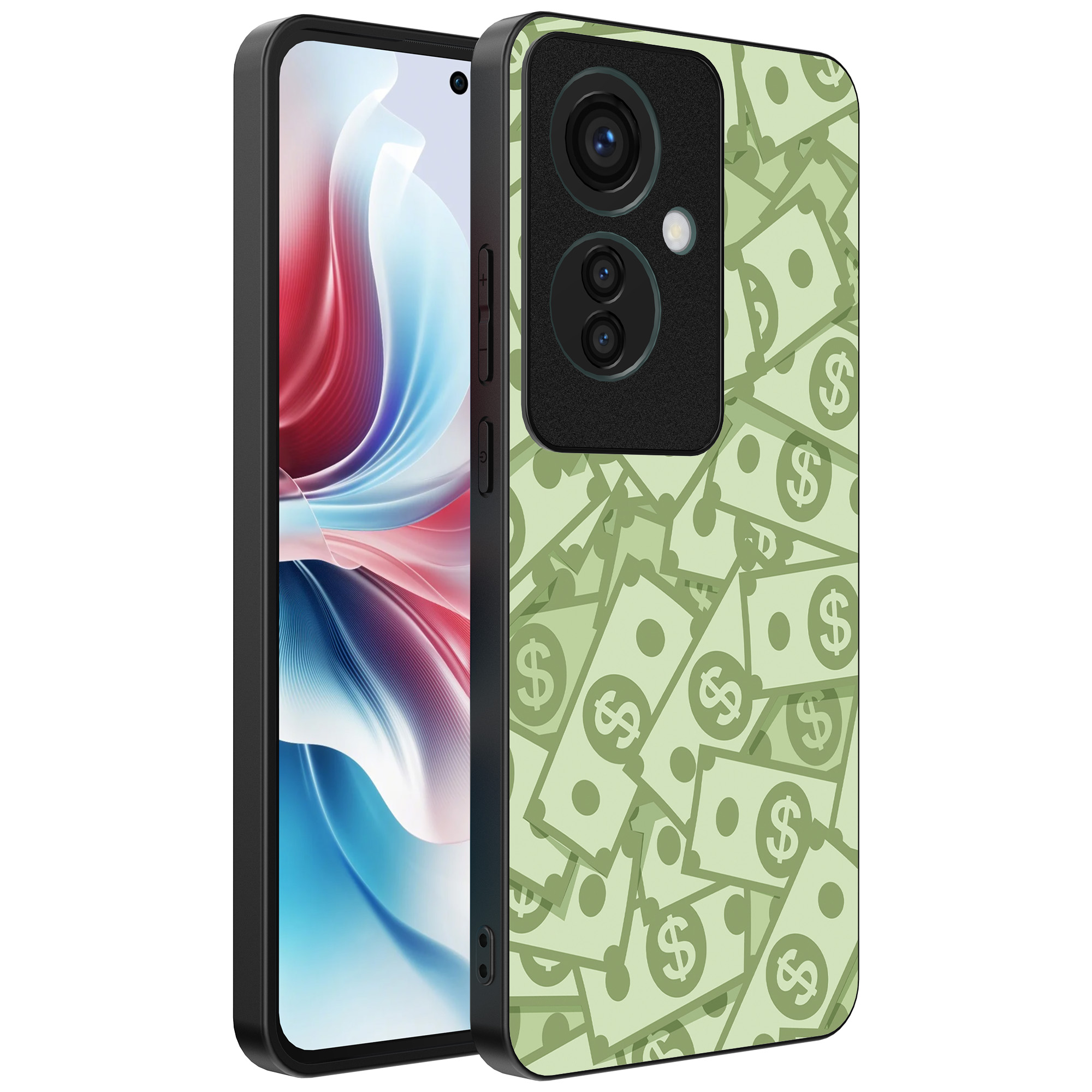 Oppo Reno 11 F telefoonhoesje met geld opdruk (1)