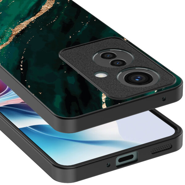 Oppo Reno 11 F telefoonhoesje met groen goud marmer opdruk (4)