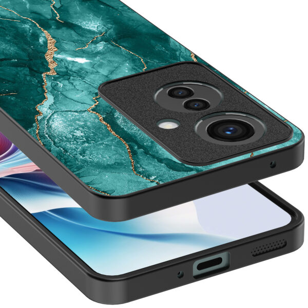 Oppo Reno 11 F telefoonhoesje met groen marmer opdruk (4)