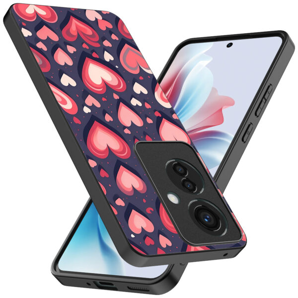 Oppo Reno 11 F telefoonhoesje met hartjes opdruk groot (2)