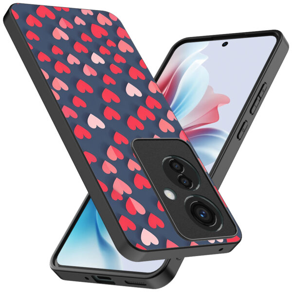 Oppo Reno 11 F telefoonhoesje met hartjes opdruk klein (2)