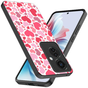 Oppo Reno 11 F telefoonhoesje met hartjes opdruk transparant (2)