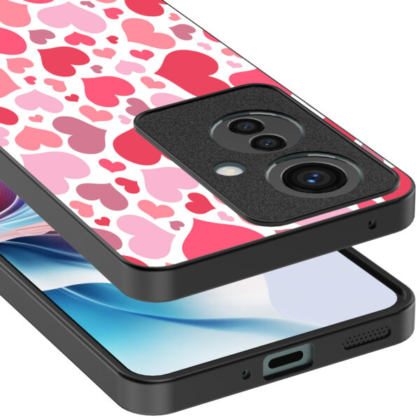 Oppo Reno 11 F telefoonhoesje met hartjes opdruk transparant (4)