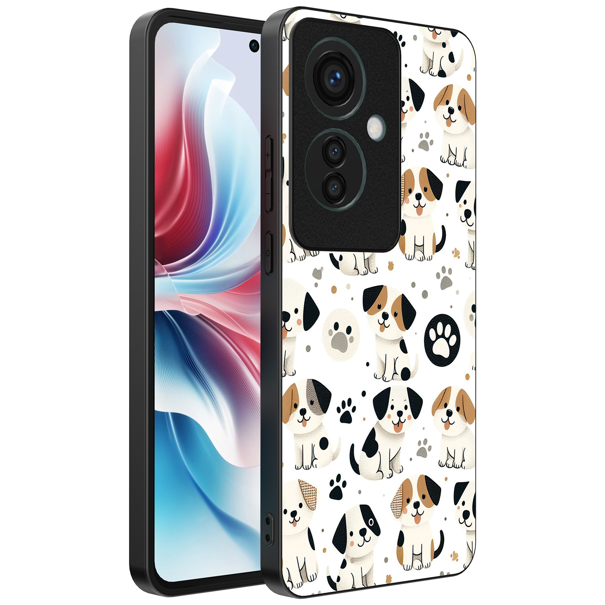 Oppo Reno 11 F telefoonhoesje met honden opdruk (1)