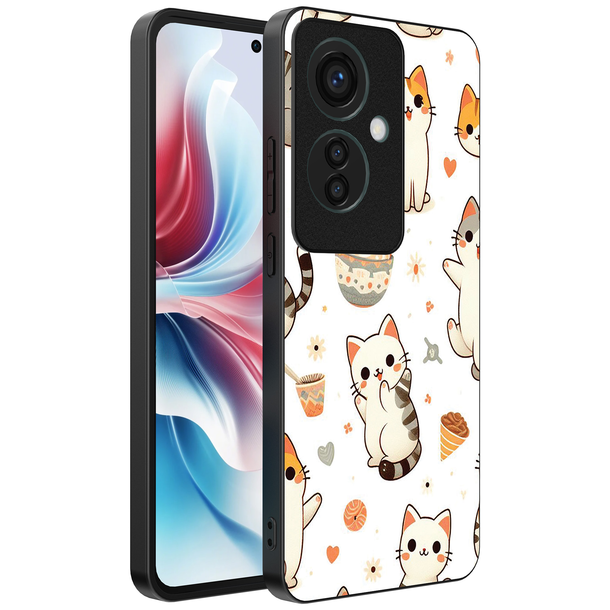 Oppo Reno 11 F telefoonhoesje met katten opdruk (1)