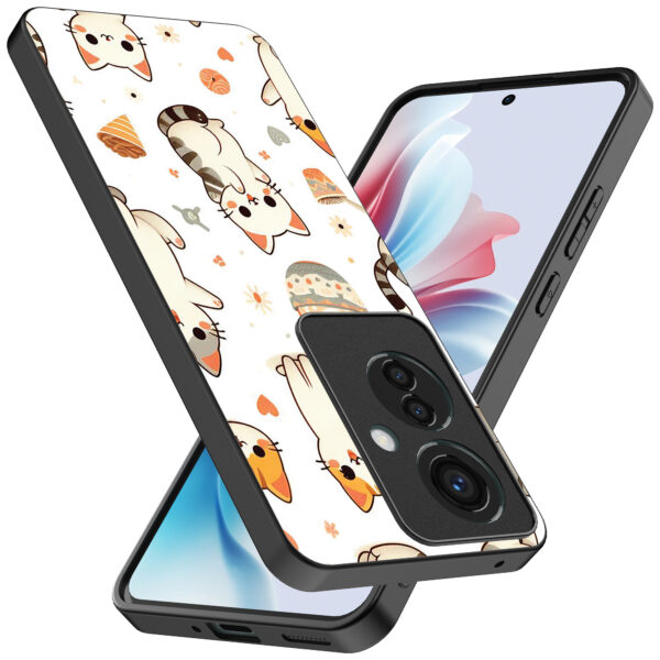 Oppo Reno 11 F telefoonhoesje met katten opdruk (2)