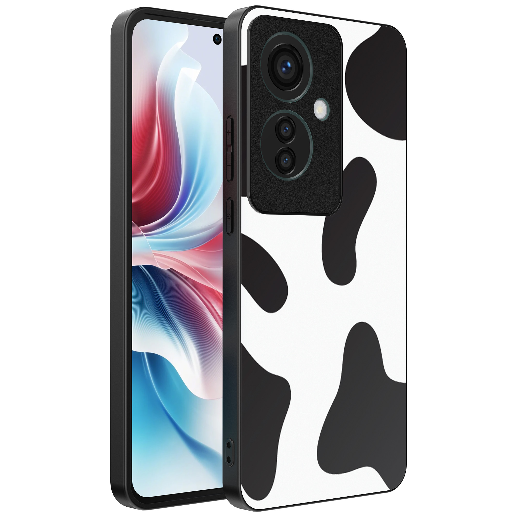 Oppo Reno 11 F telefoonhoesje met koeienvlekken opdruk (1)