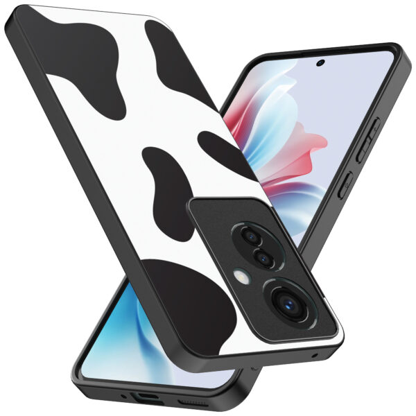 Oppo Reno 11 F telefoonhoesje met koeienvlekken opdruk (2)