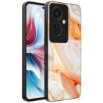 Oppo Reno 11 F telefoonhoesje met oranje marmer opdruk (1)