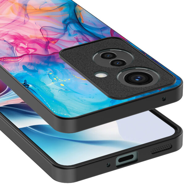 Oppo Reno 11 F telefoonhoesje met regenboog acryl marmer opdruk (4)