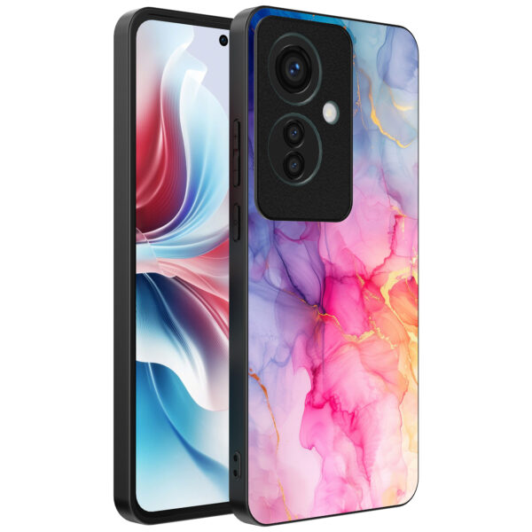 Oppo Reno 11 F telefoonhoesje met regenboog marmer opdruk (1)