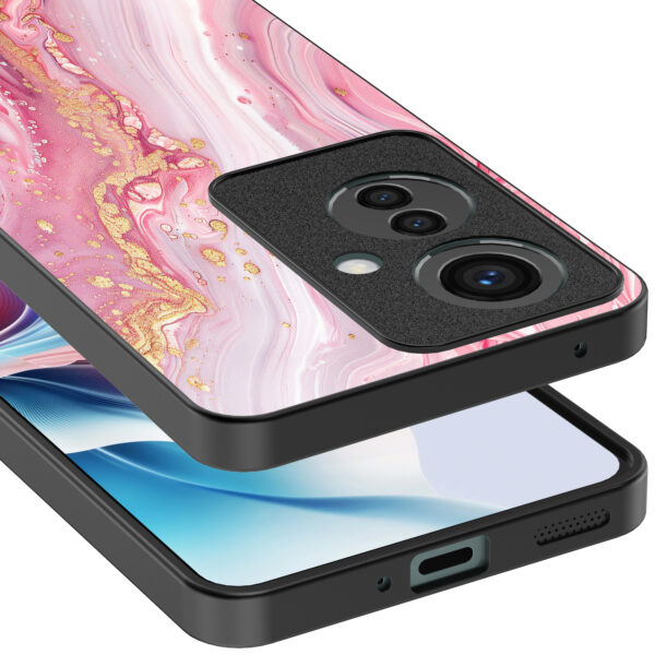 Oppo Reno 11 F telefoonhoesje met roze marmer opdruk (4)