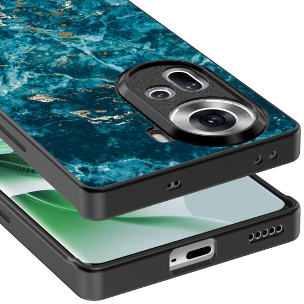 Oppo Reno 11 telefoonhoesje met blauw marmer opdruk (5)