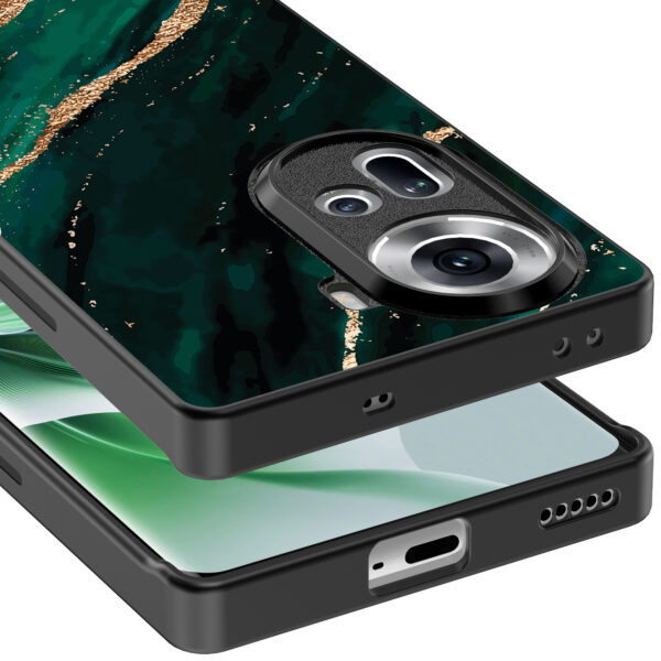 Oppo Reno 11 telefoonhoesje met groen goud marmer opdruk (5)