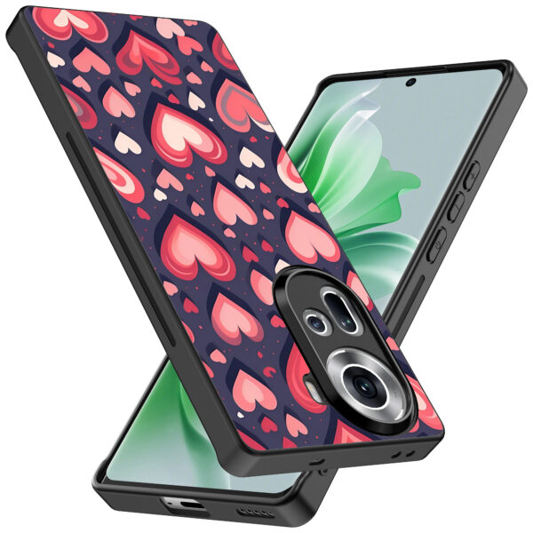 Oppo Reno 11 telefoonhoesje met hartjes opdruk groot (2)