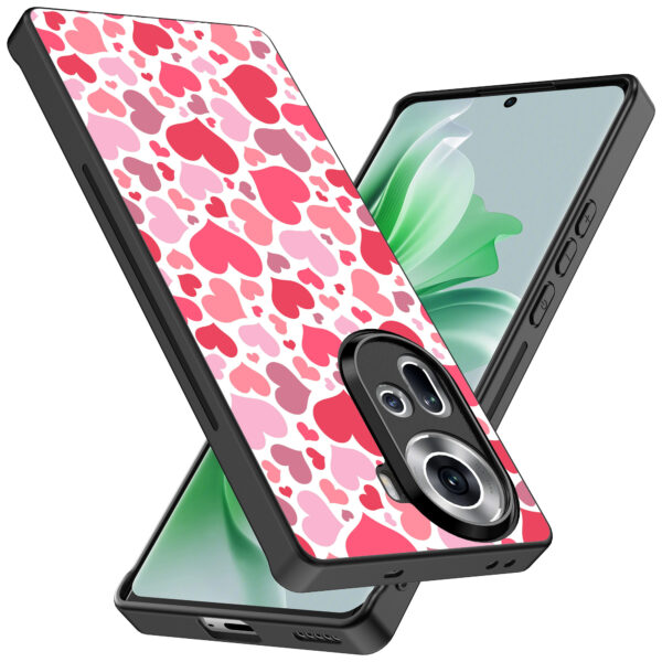 Oppo Reno 11 telefoonhoesje met hartjes opdruk transparant (2)