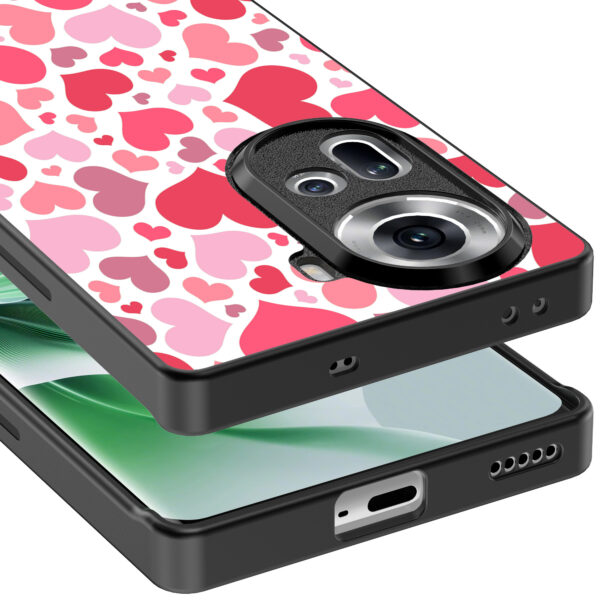 Oppo Reno 11 telefoonhoesje met hartjes opdruk transparant (5)