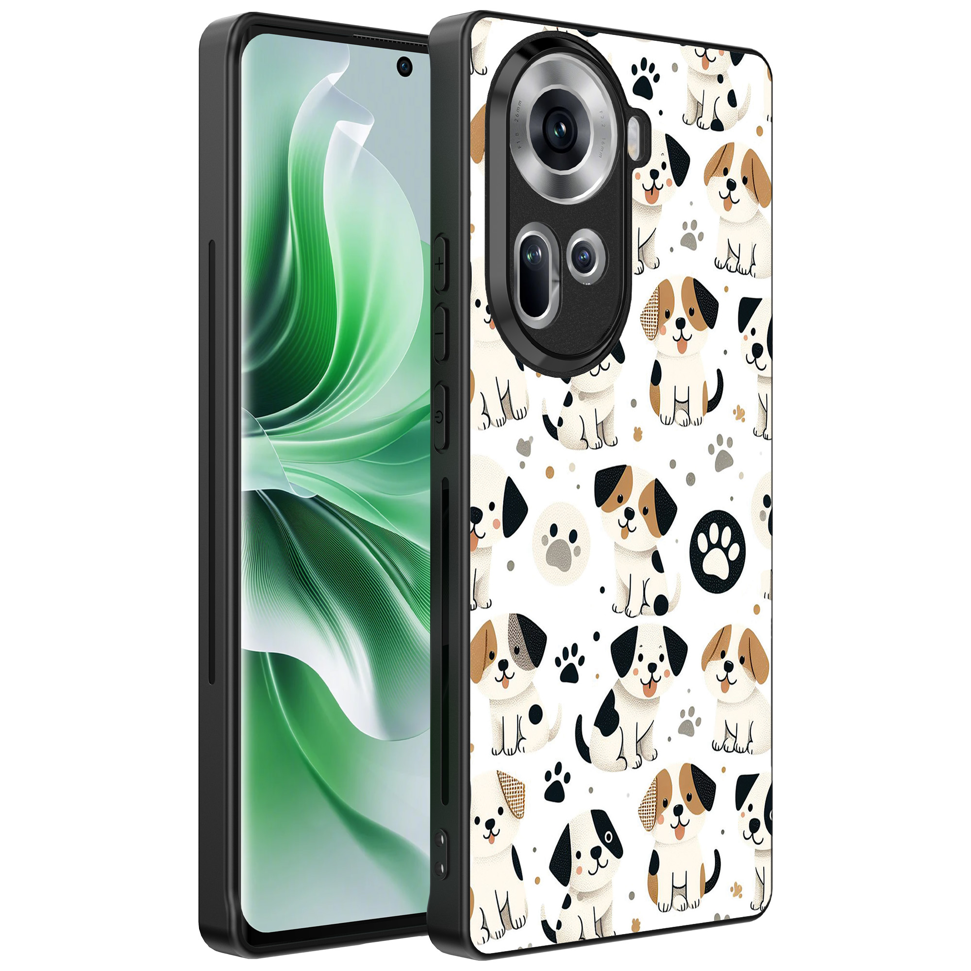 Oppo Reno 11 telefoonhoesje met honden opdruk (1)