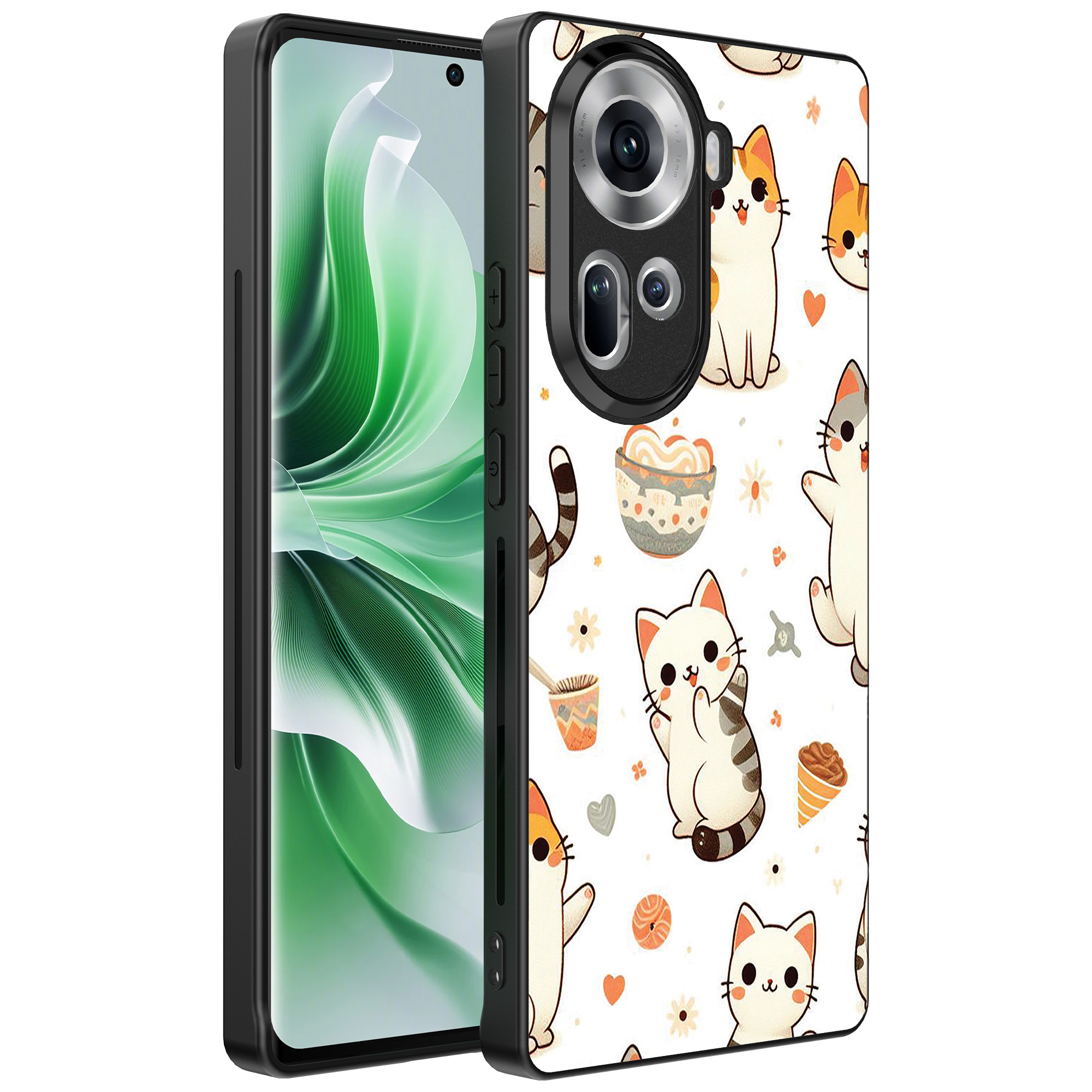 Oppo Reno 11 telefoonhoesje met katten opdruk (1)