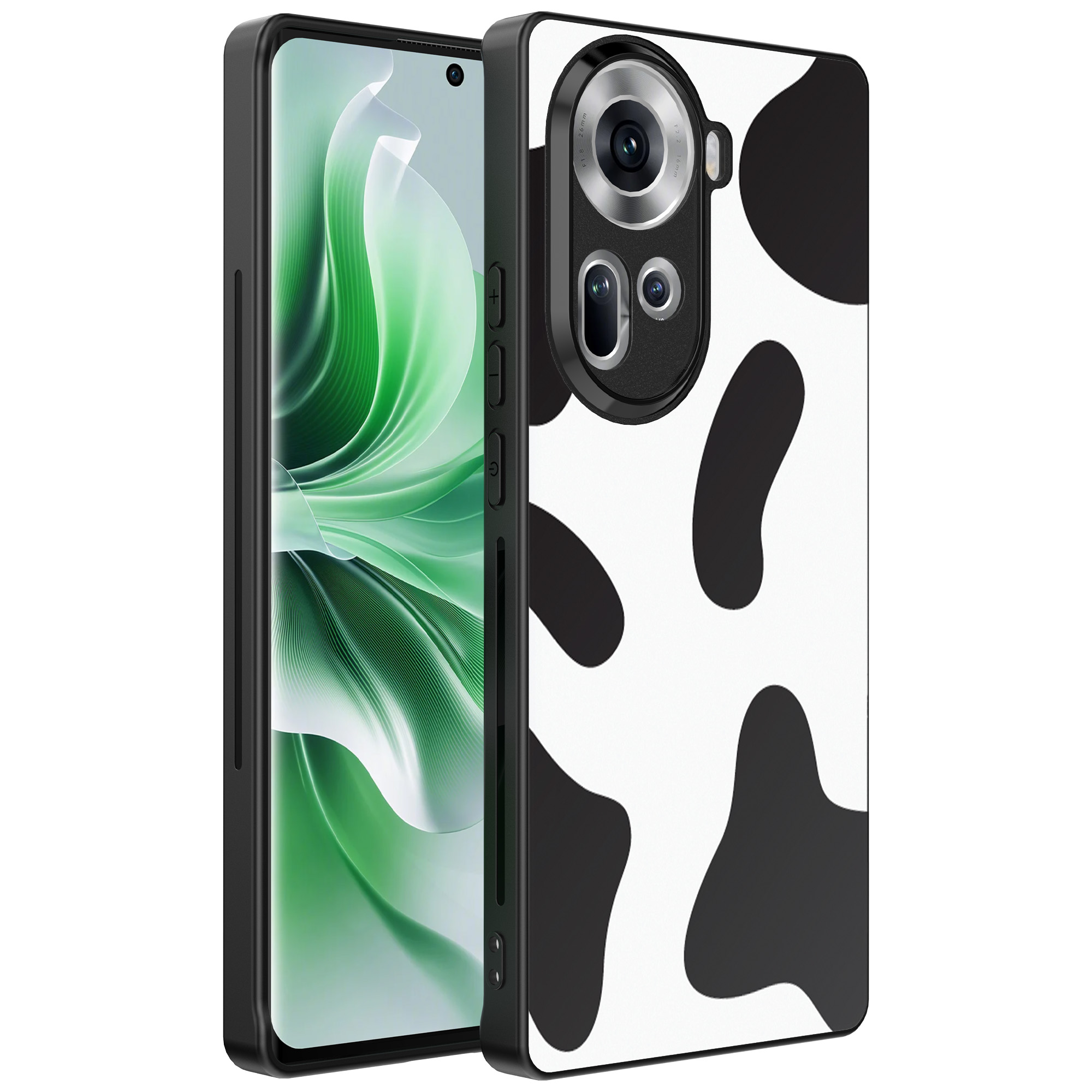 Oppo Reno 11 telefoonhoesje met koeienvlekken opdruk (1)