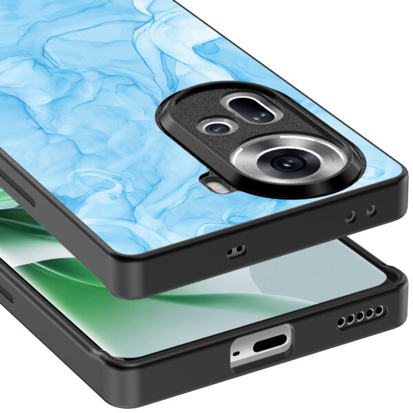 Oppo Reno 11 telefoonhoesje met lichtblauw marmer opdruk (5)