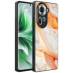 Oppo Reno 11 telefoonhoesje met oranje marmer opdruk (1)