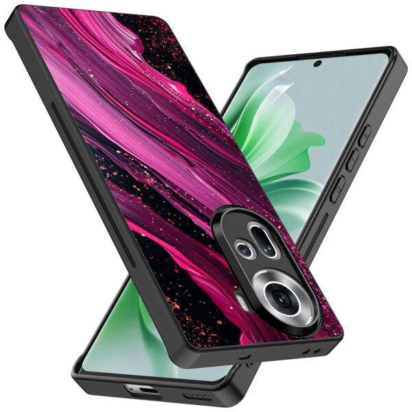 Oppo Reno 11 telefoonhoesje met paars roze marmer opdruk (2)