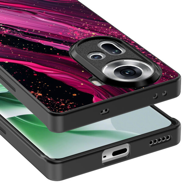 Oppo Reno 11 telefoonhoesje met paars roze marmer opdruk (5)