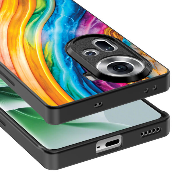 Oppo Reno 11 telefoonhoesje met regenboog goud marmer opdruk (5)