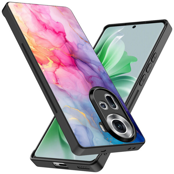 Oppo Reno 11 telefoonhoesje met regenboog marmer opdruk (2)
