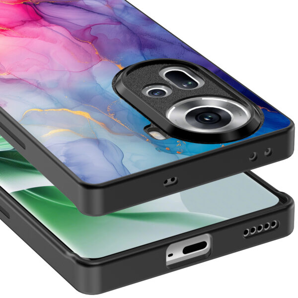 Oppo Reno 11 telefoonhoesje met regenboog marmer opdruk (5)