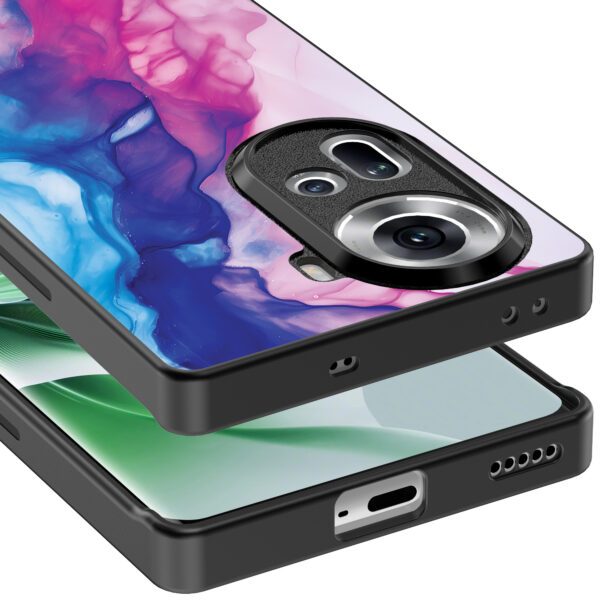 Oppo Reno 11 telefoonhoesje met roze blauw marmer opdruk (5)