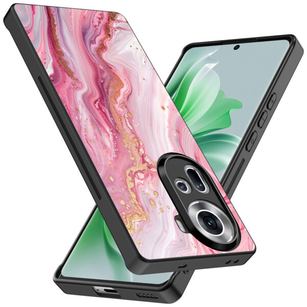 Oppo Reno 11 telefoonhoesje met roze marmer opdruk (2)