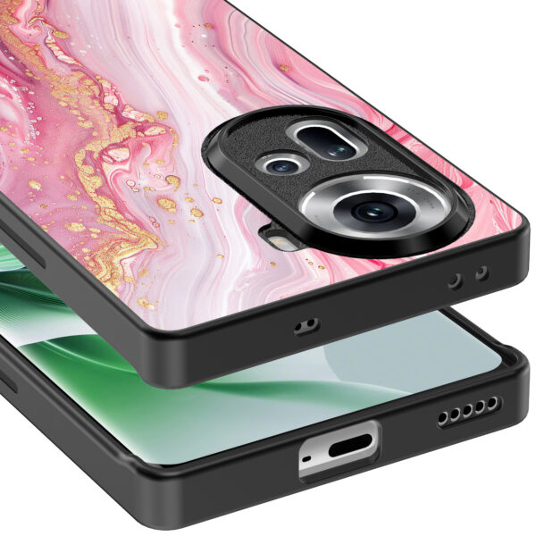 Oppo Reno 11 telefoonhoesje met roze marmer opdruk (5)
