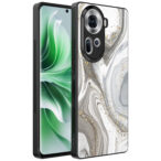 Oppo Reno 11 telefoonhoesje met zilver marmer opdruk (1)
